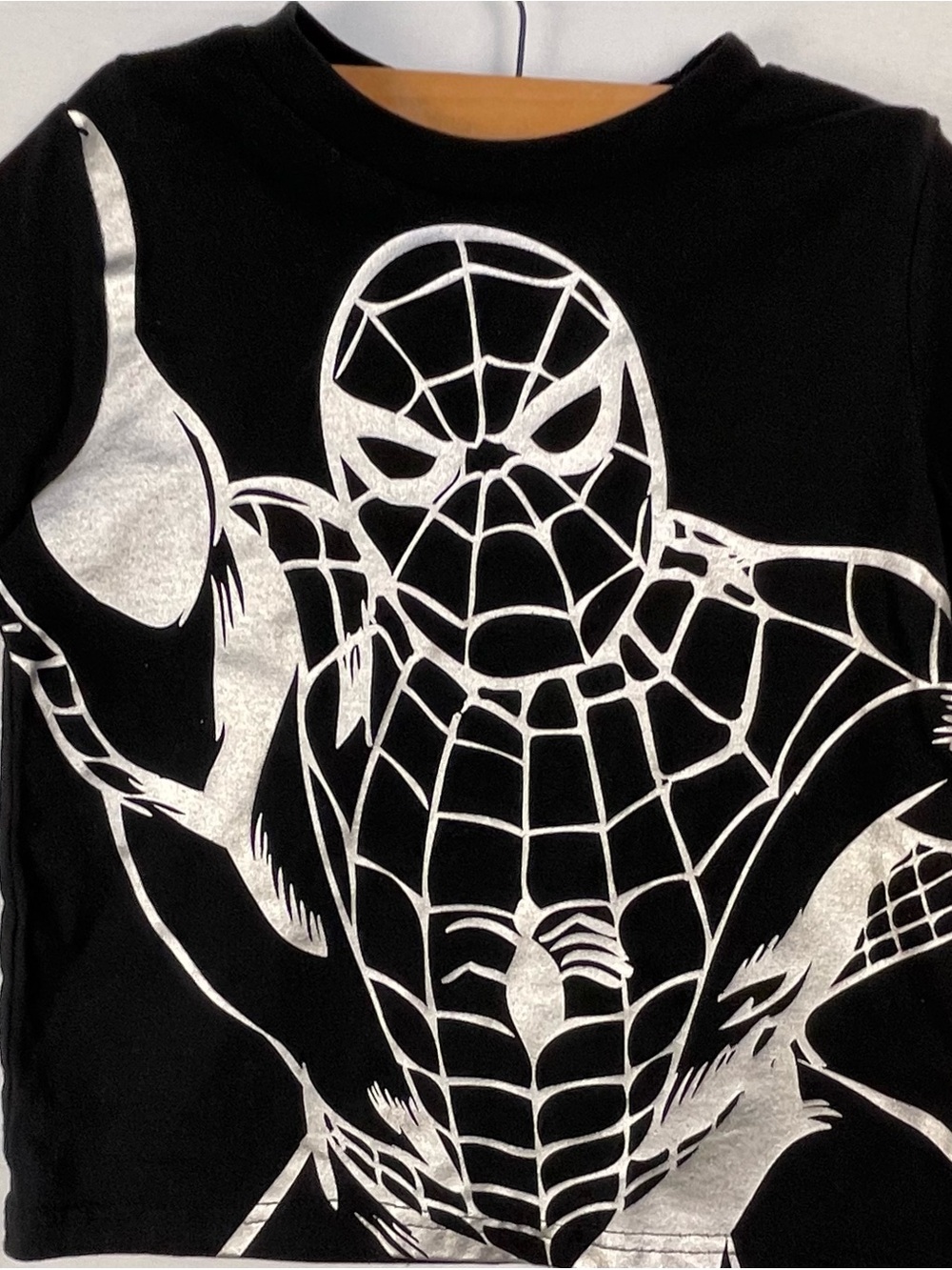 Marvel Black Kids Spider-Man Silver Graphic One-Piece